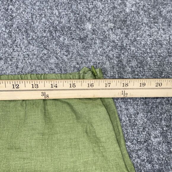 JM Collection Pants Womens Size 14 Green Cropped Wide leg Linen - Picture 4 of 12